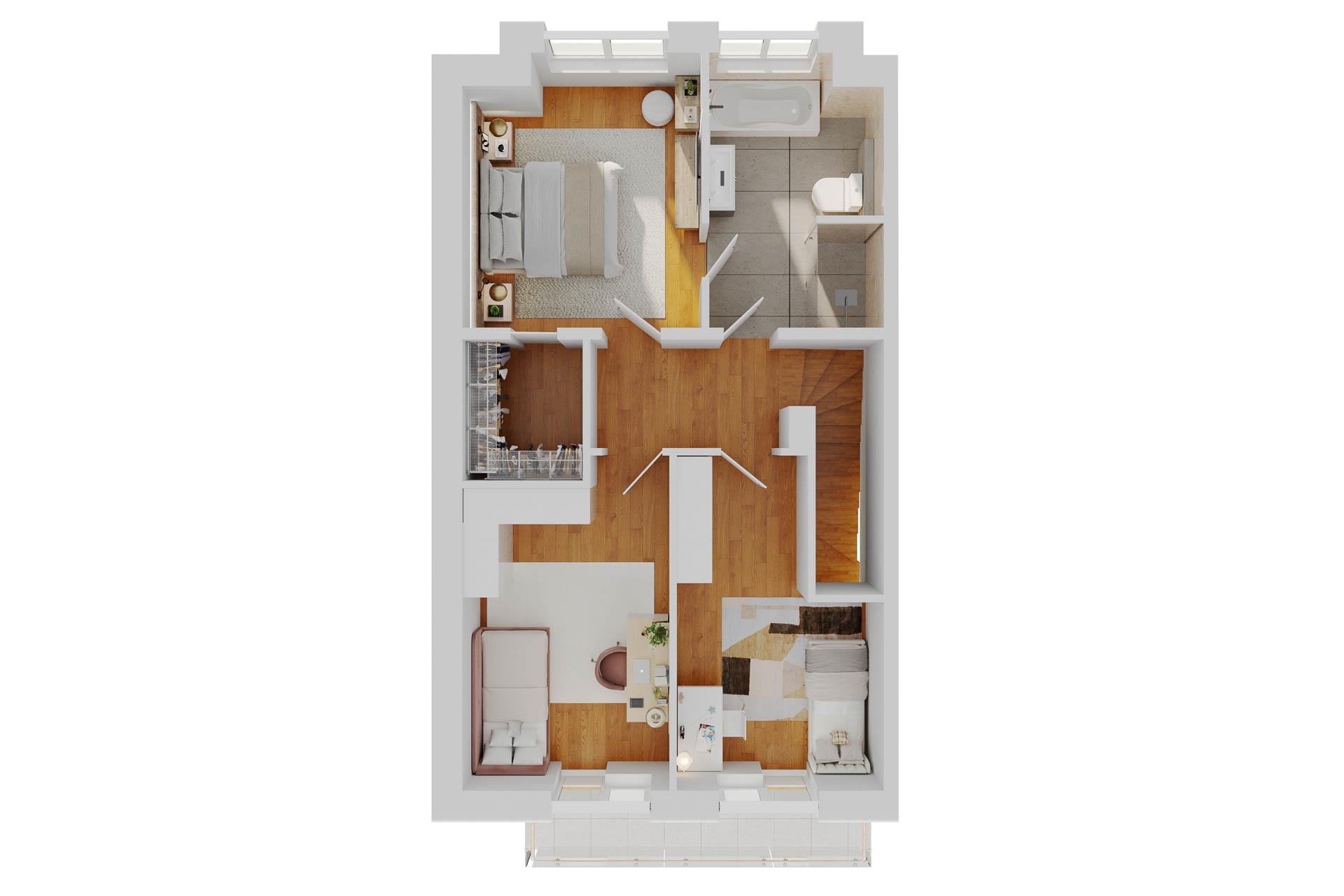 Půdorys 2 domu Dům 1 – Šalvěj v projektu Luční Háj